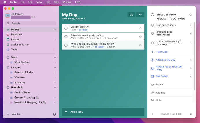 microsoft todo best productivity app screenshot