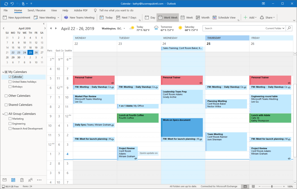 outlook calander

 best productivity apps screenshot