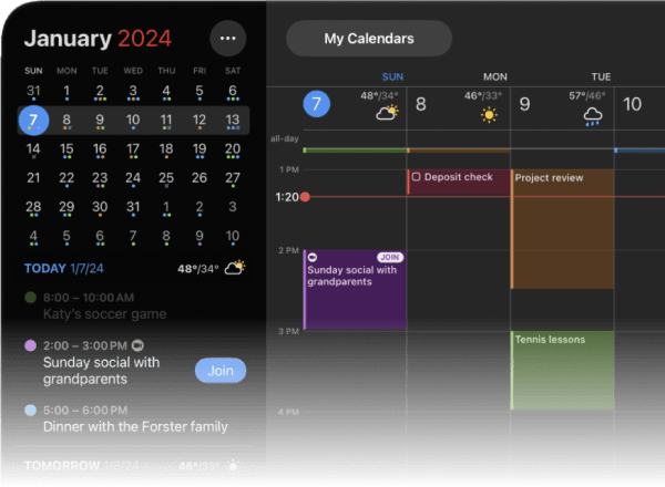 Fantastical best productivity app screenshot